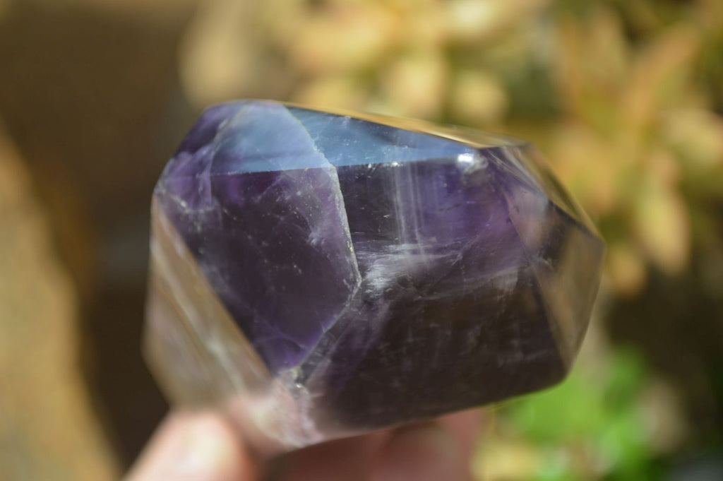 Polished Chevron Amethyst Crystals x 3 Zambia - Toprock Gemstones and Minerals 