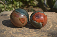 Polished Polychrome Jasper Spheres x 3 From Mahajanga, Madagascar - Toprock Gemstones and Minerals 