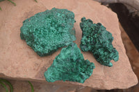 Natural Silky Malachite Specimens x 3 From Congo - Toprock Gemstones and Minerals 