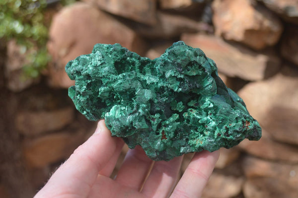Natural Silky Malachite Specimens x 3 From Congo - Toprock Gemstones and Minerals 