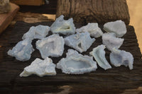 Natural Etched Blue Chalcedony Specimens x 12 From Nsanje, Malawi - Toprock Gemstones and Minerals 