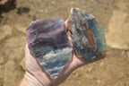 Polished One Side Watermelon Fluorite x 4 From Uis, Namibia - Toprock Gemstones and Minerals 