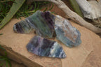 Polished One Side Watermelon Fluorite x 4 From Uis, Namibia - Toprock Gemstones and Minerals 