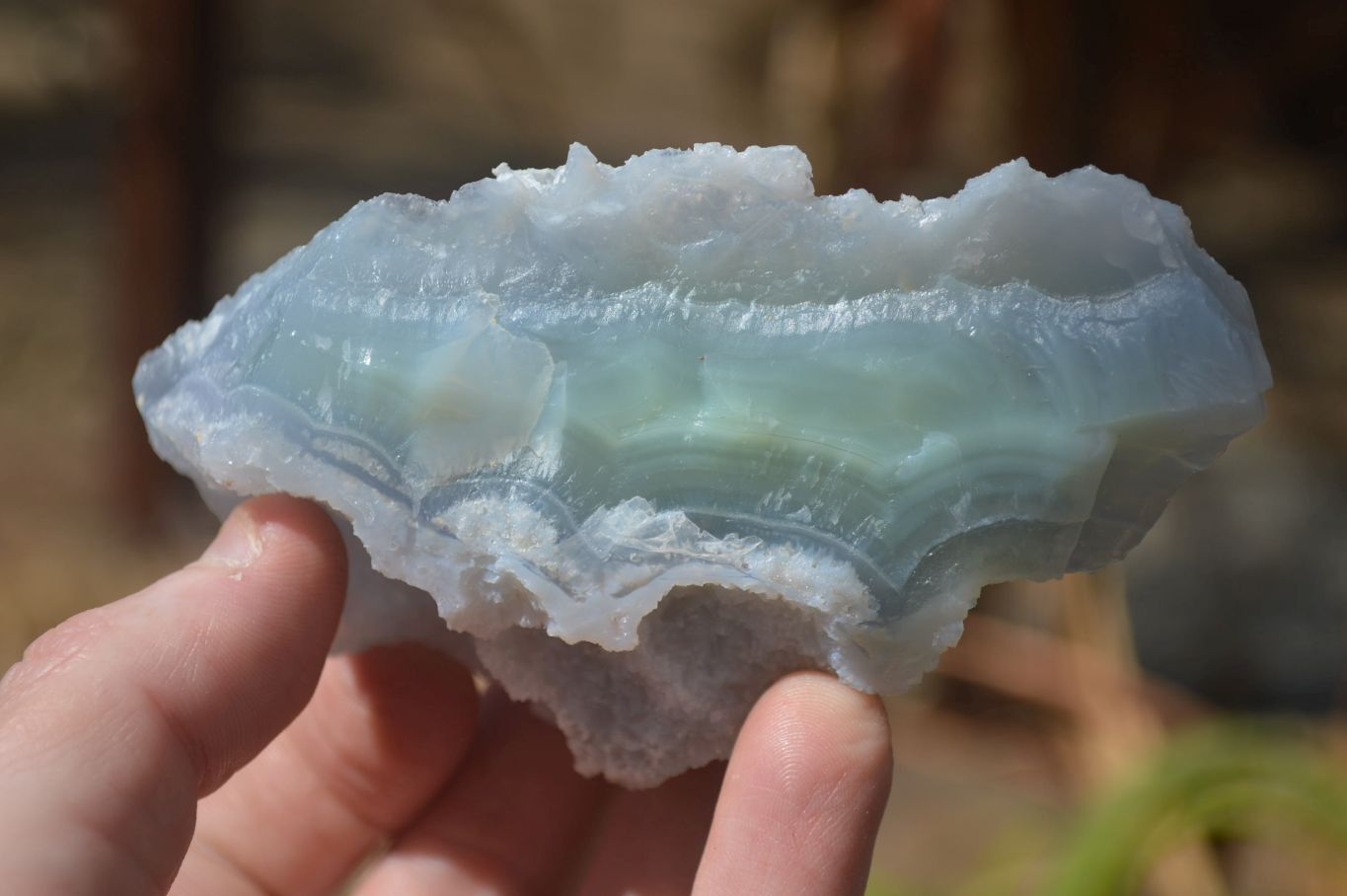Natural Etched Blue Chalcedony Specimens x 12 From Nsanje, Malawi - Toprock Gemstones and Minerals 