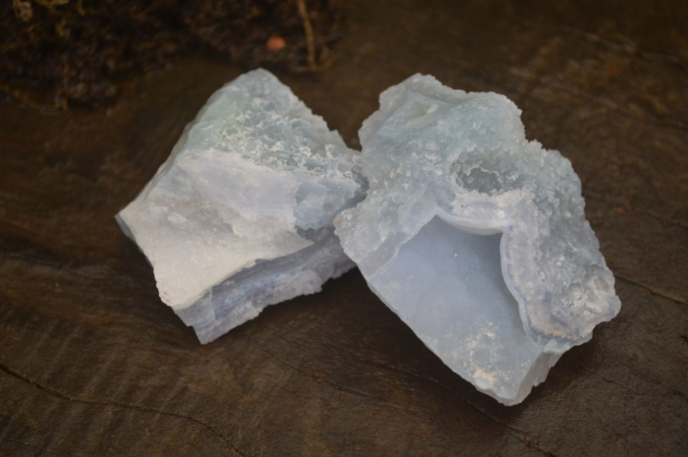Natural Etched Blue Chalcedony Specimens x 12 From Nsanje, Malawi - Toprock Gemstones and Minerals 