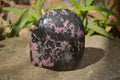 Polished Rhodonite Standing Free Form x 1 From Ambindavato, Madagascar - Toprock Gemstones and Minerals 