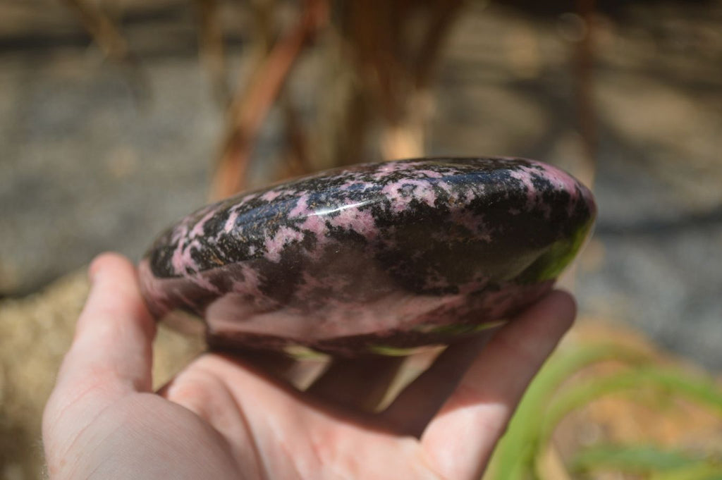 Polished Rhodonite Standing Free Form x 1 From Ambindavato, Madagascar - Toprock Gemstones and Minerals 