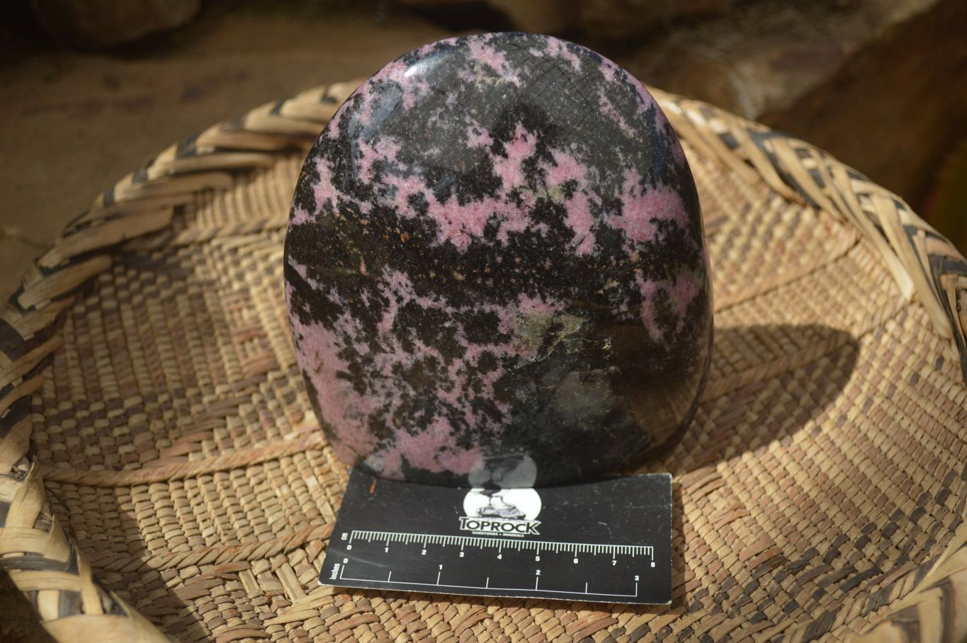 Polished Rhodonite Standing Free Form x 1 From Ambindavato, Madagascar - Toprock Gemstones and Minerals 