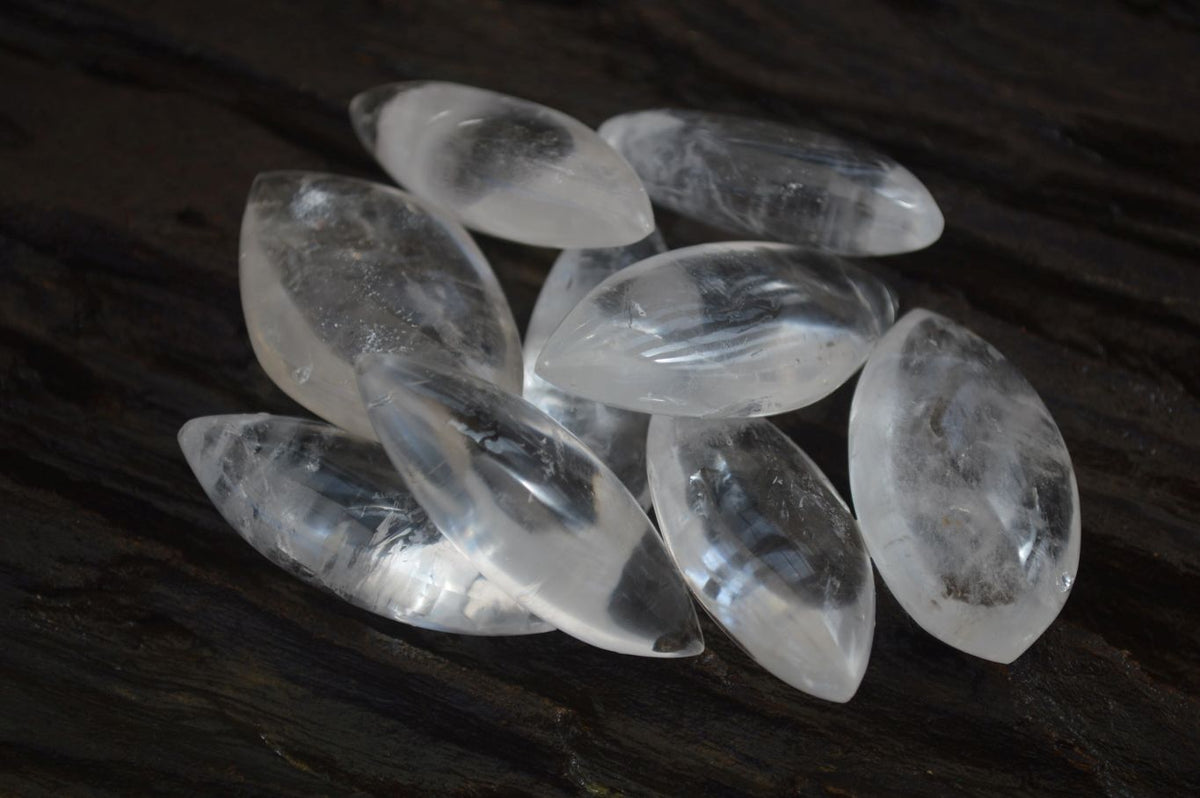 Polished Clear Quartz "Angel Tears" Pendant Pieces x 20 From Madagascar - Toprock Gemstones and Minerals 
