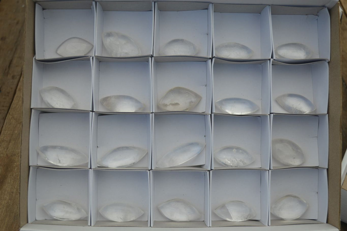 Polished Clear Quartz "Angel Tears" Pendant Pieces x 20 From Madagascar - Toprock Gemstones and Minerals 