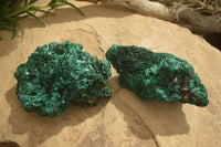 Natural Silky Malachite Specimens x 2 From Kasompe, Congo - Toprock Gemstones and Minerals 