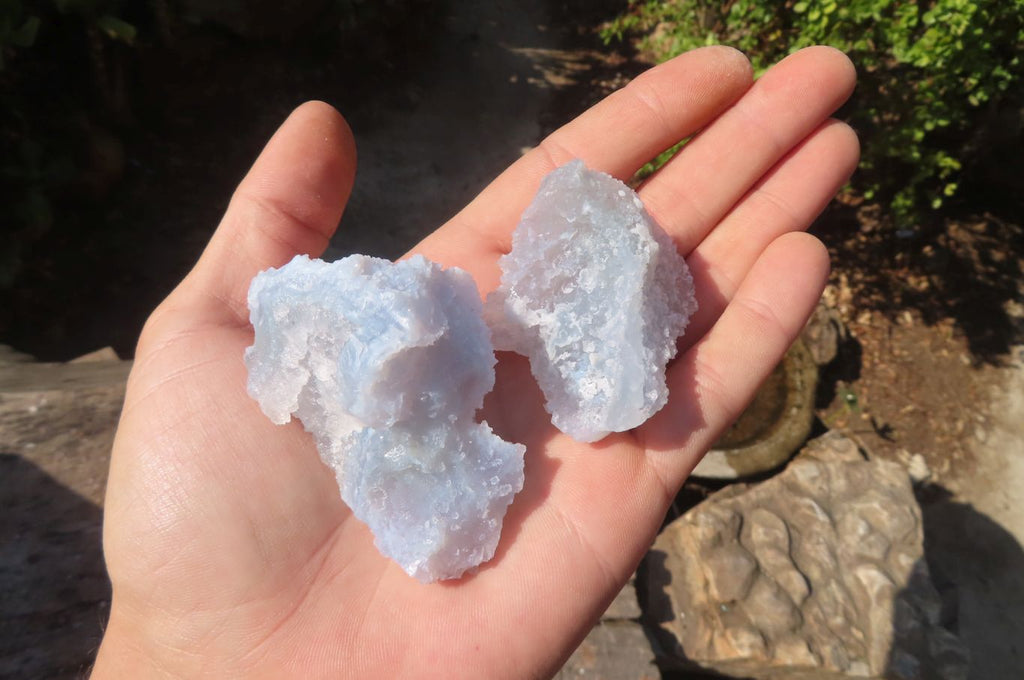 Natural Etched Blue Chalcedony Specimens x 35 From Nsanje, Malawi - Toprock Gemstones and Minerals 