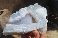 Natural Etched Blue Chalcedony Specimens x 2 From Nsanje, Malawi - Toprock Gemstones and Minerals 