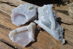Natural Etched Blue Chalcedony Specimens x 12 From Nsanje, Malawi - Toprock Gemstones and Minerals 