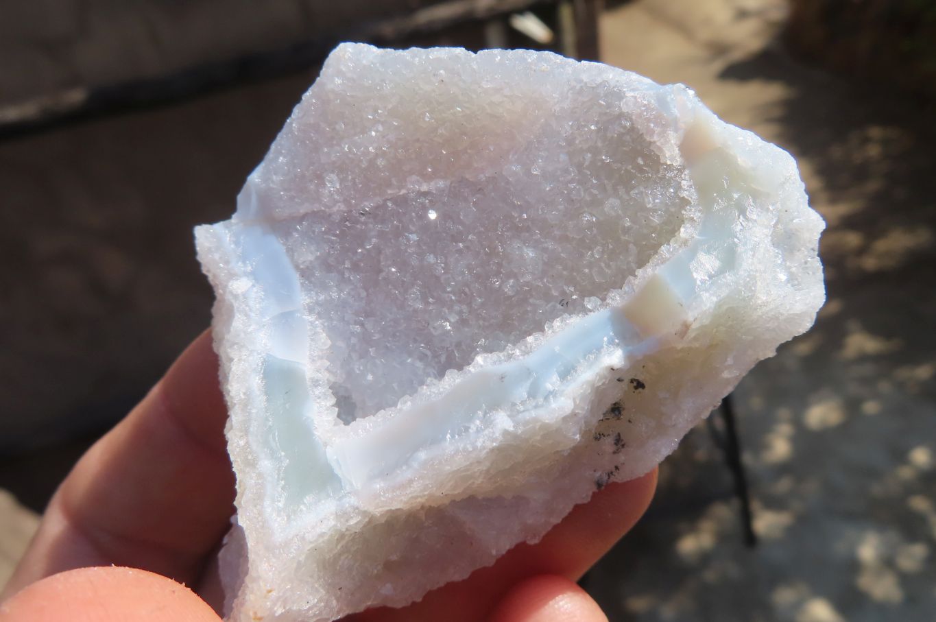 Natural Etched Blue Chalcedony Specimens x 12 From Nsanje, Malawi - Toprock Gemstones and Minerals 