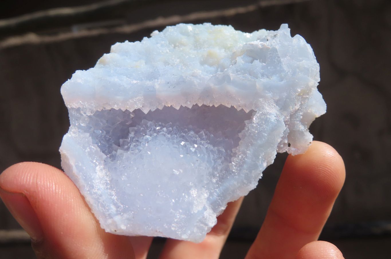 Natural Etched Blue Chalcedony Specimens x 12 From Nsanje, Malawi - Toprock Gemstones and Minerals 