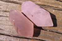 Polished Rose Quartz Points x 6 From Madagascar - Toprock Gemstones and Minerals 