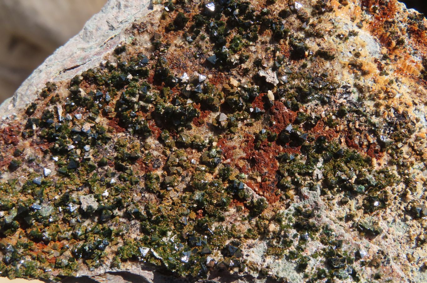 Natural Libethenite Crystals On Dolomite Matrix Specimens x 4 From Congo - Toprock Gemstones and Minerals 