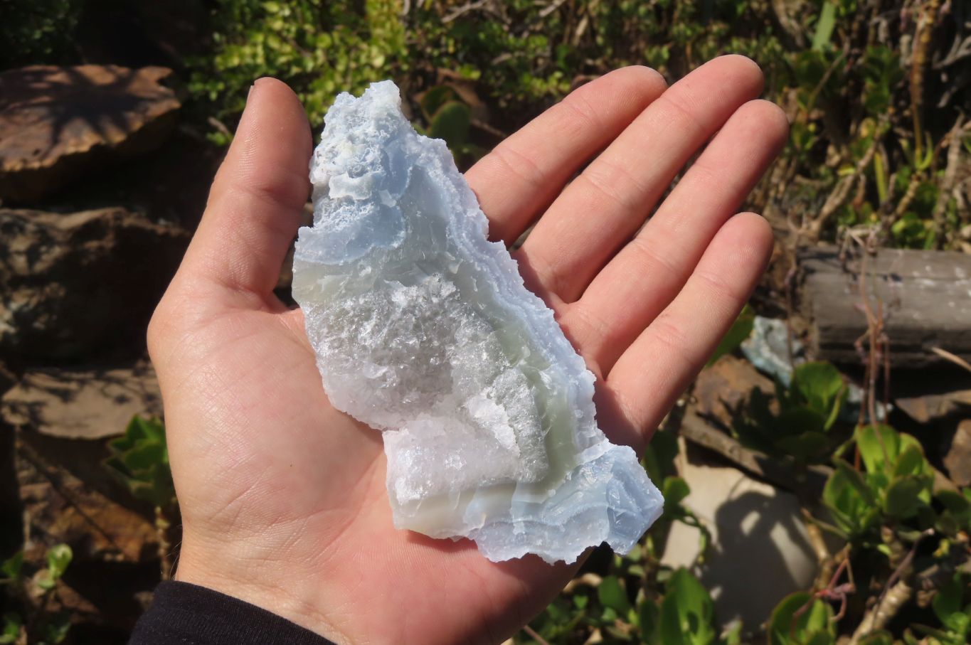 Natural Etched Blue Chalcedony Specimens x 6 From Nsanje, Malawi - Toprock Gemstones and Minerals 