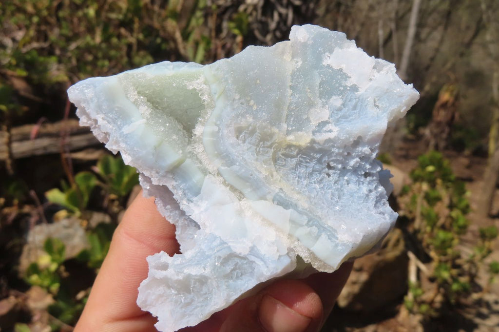 Natural Etched Blue Chalcedony Specimens x 6 From Nsanje, Malawi - Toprock Gemstones and Minerals 