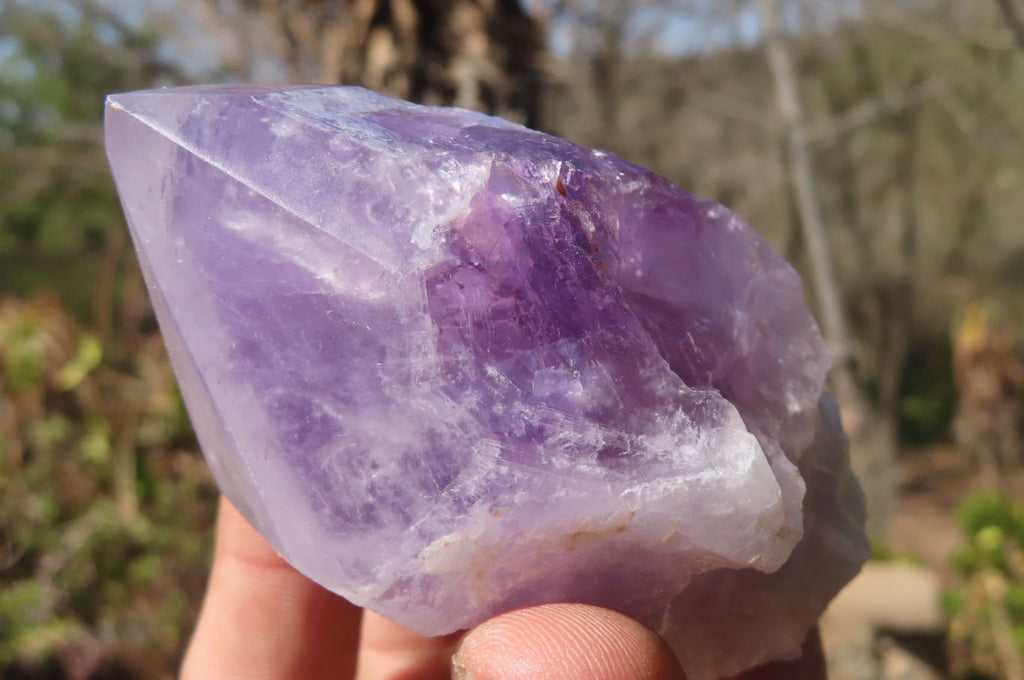 Polished Jacaranda Amethyst Single Crystals x 6 From Mumbwa, Zambia - Toprock Gemstones and Minerals 