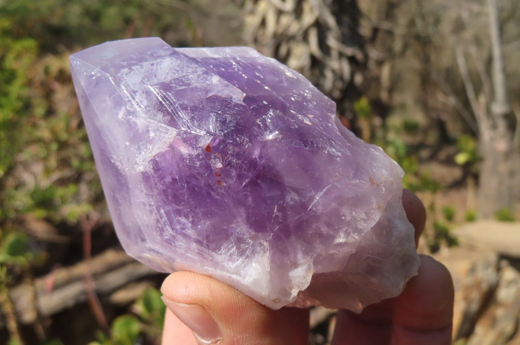 Polished Jacaranda Amethyst Single Crystals x 6 From Mumbwa, Zambia - Toprock Gemstones and Minerals 