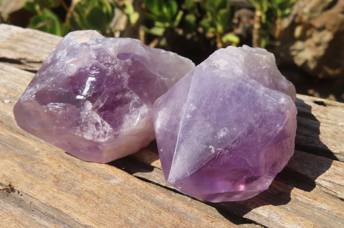 Polished Jacaranda Amethyst Single Crystals x 6 From Mumbwa, Zambia - Toprock Gemstones and Minerals 