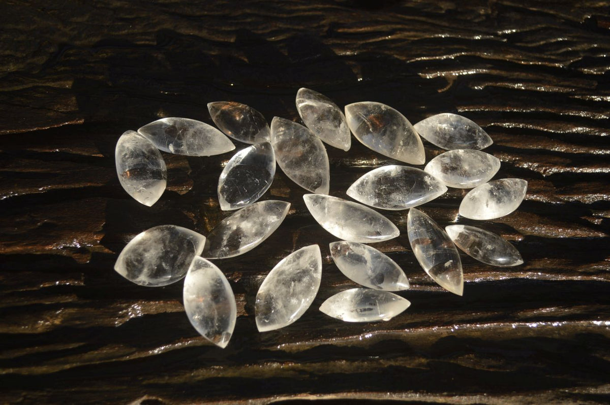 Polished Clear Quartz "Angel Tears" Pendant Pieces x 20 From Madagascar - Toprock Gemstones and Minerals 