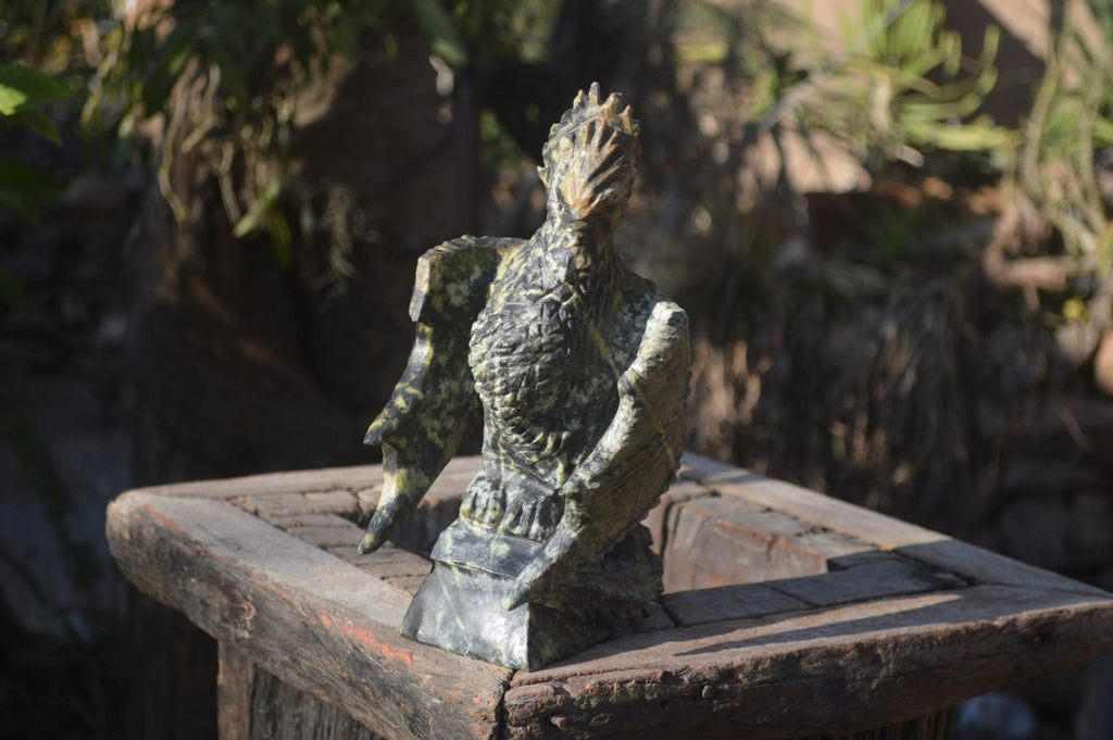 Polished Leopard Stone Welsh Dragon Carving x 1 From Zimbabwe - Toprock Gemstones and Minerals 