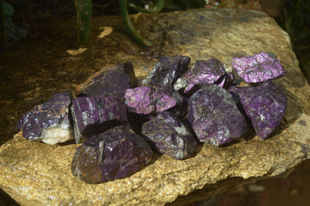 Natural Metallic Purpurite Cobbed Specimens x 12 From Erongo, Namibia - Toprock Gemstones and Minerals 