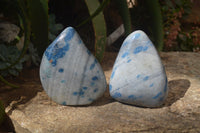 Polished Blue Spinel Quartz Standing Free Forms x 2 From Madagascar - Toprock Gemstones and Minerals 