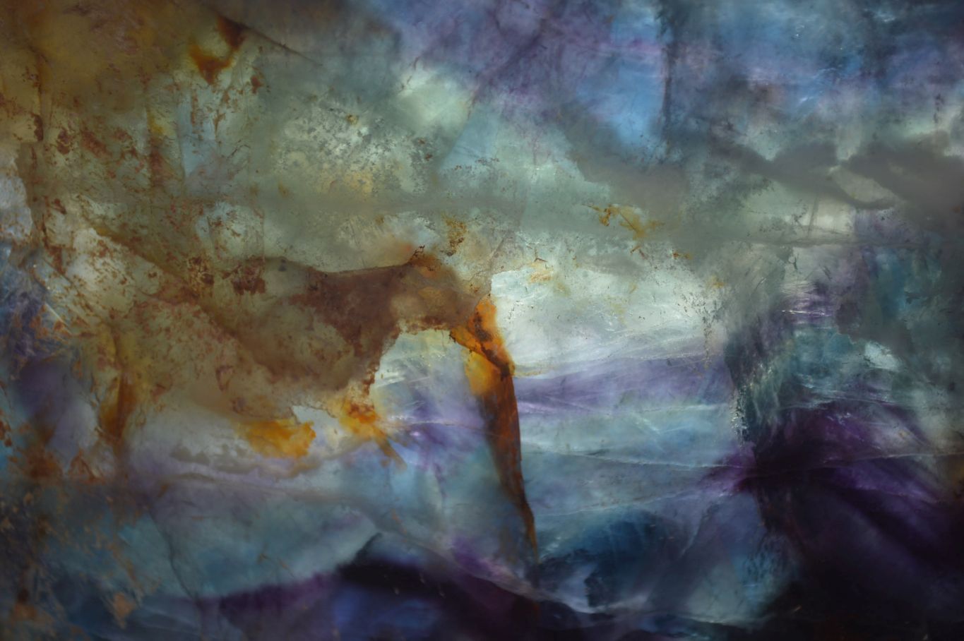 Polished Watermelon Fluorite Slice x 1 From Uis, Namibia - Toprock Gemstones and Minerals 