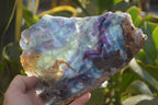 Polished Watermelon Fluorite Slice x 1 From Uis, Namibia - Toprock Gemstones and Minerals 