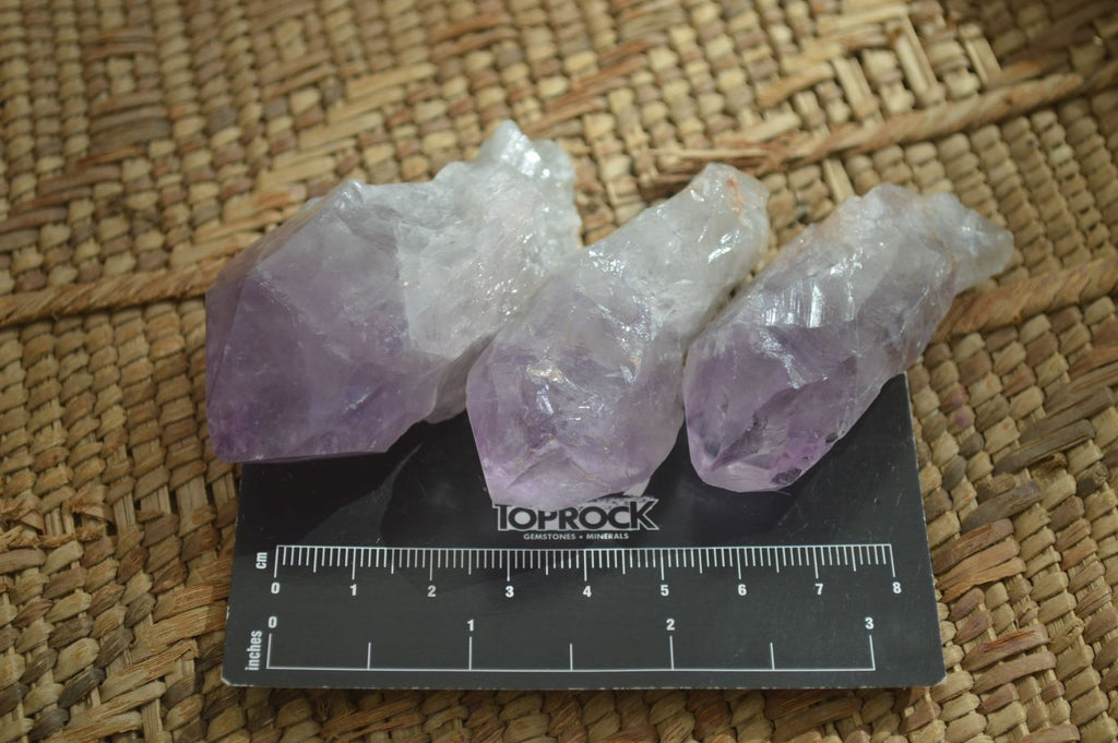 Natural Jacaranda Amethyst Single Crystals x 35 From Mumbwa, Zambia - Toprock Gemstones and Minerals 