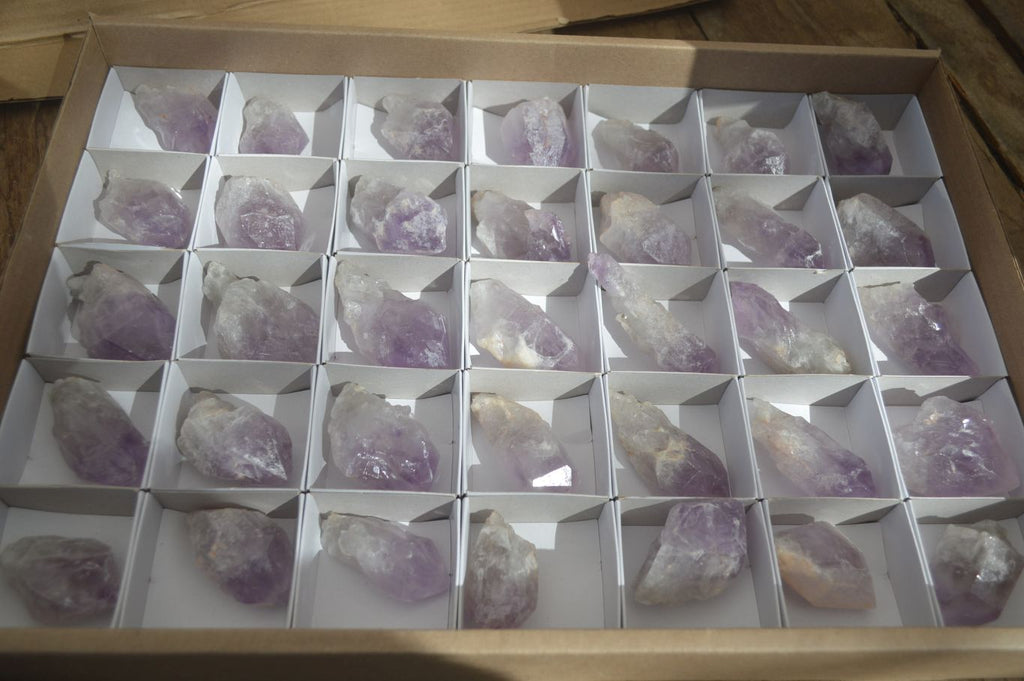Natural Jacaranda Amethyst Single Crystals x 35 From Mumbwa, Zambia - Toprock Gemstones and Minerals 