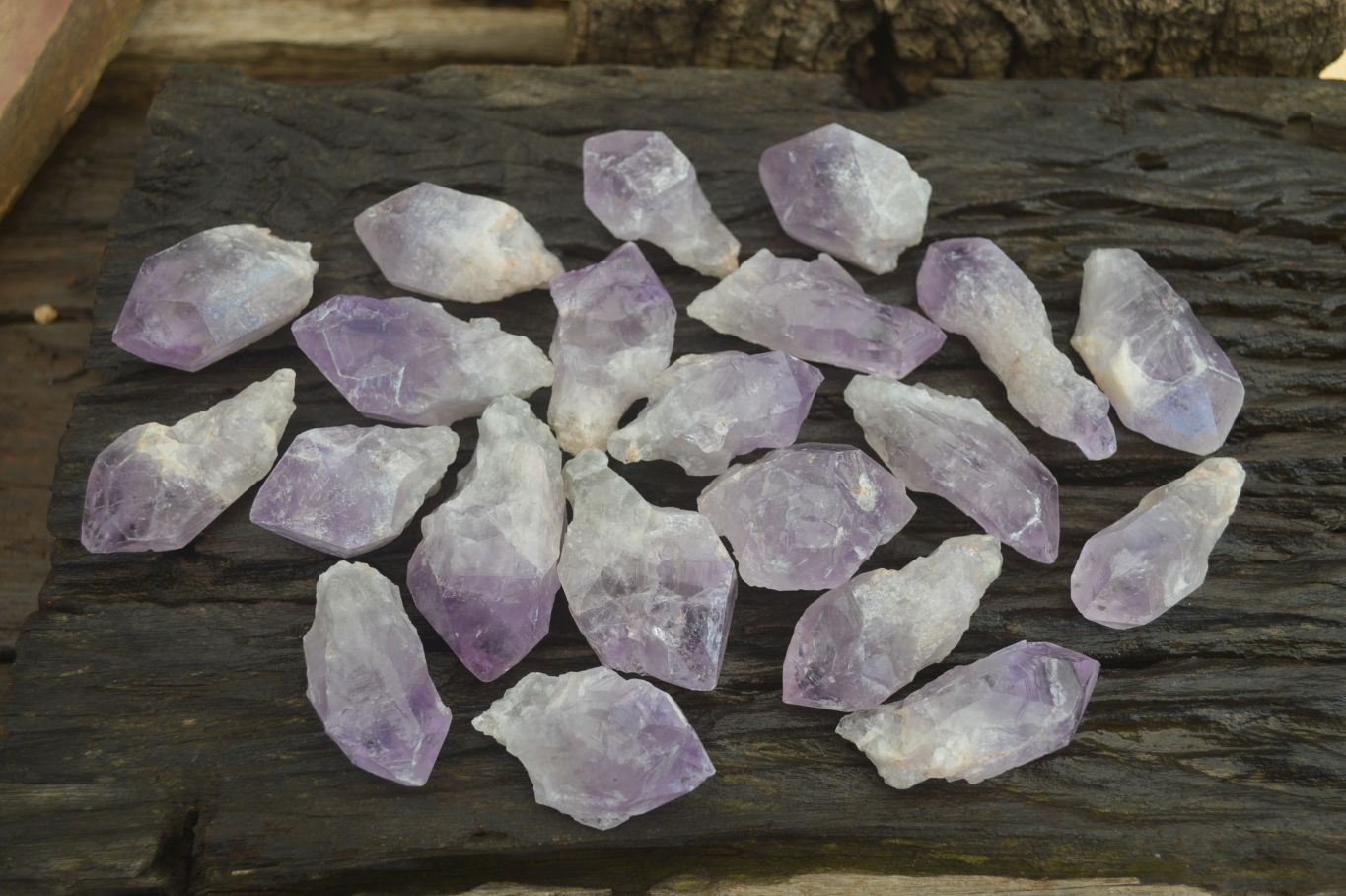 Natural Jacaranda Amethyst Single Crystals x 35 From Mumbwa, Zambia - Toprock Gemstones and Minerals 