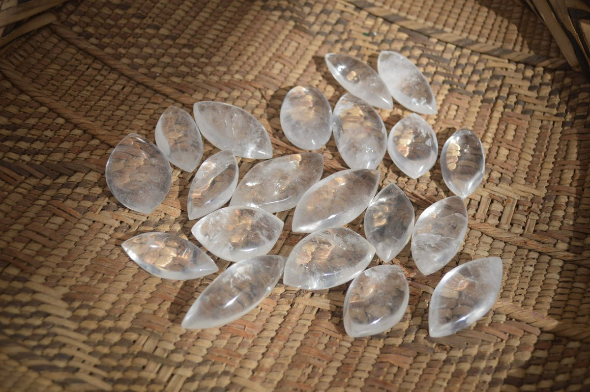 Polished Clear Quartz "Angel Tears" Pendant Pieces x 20 From Madagascar - Toprock Gemstones and Minerals 