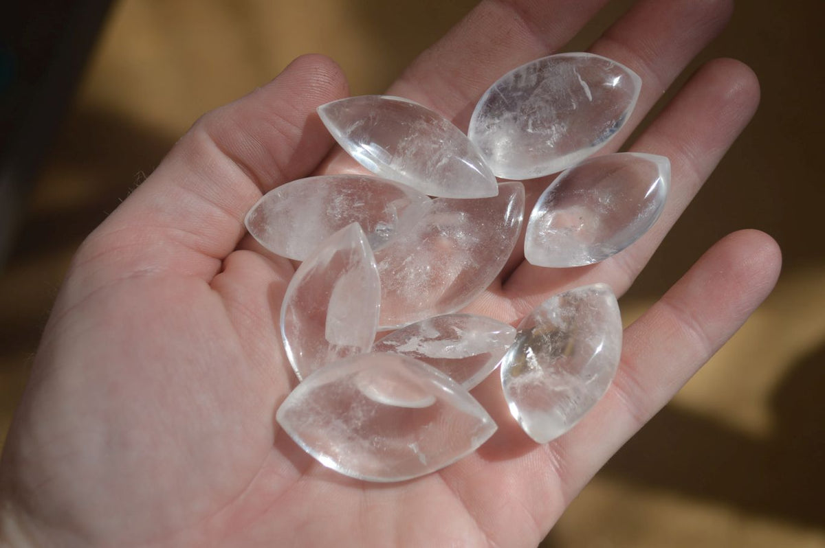 Polished Clear Quartz "Angel Tears" Pendant Pieces x 20 From Madagascar - Toprock Gemstones and Minerals 