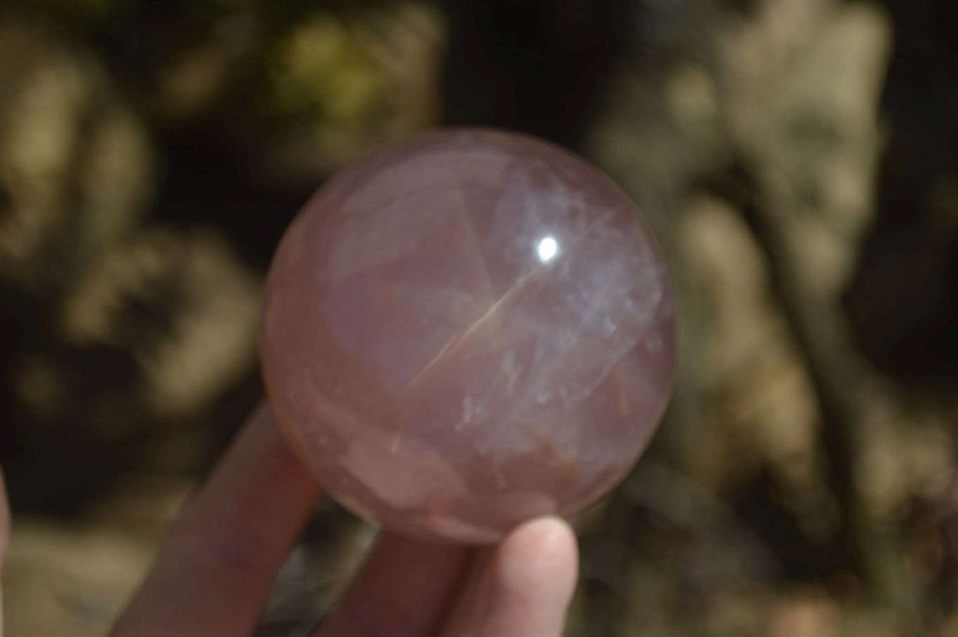 Polished Star Rose Quartz Spheres x 2 From Madagascar - Toprock Gemstones and Minerals 