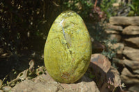 Polished Green Opal Standing Free Forms x 2 From Madagascar - Toprock Gemstones and Minerals 