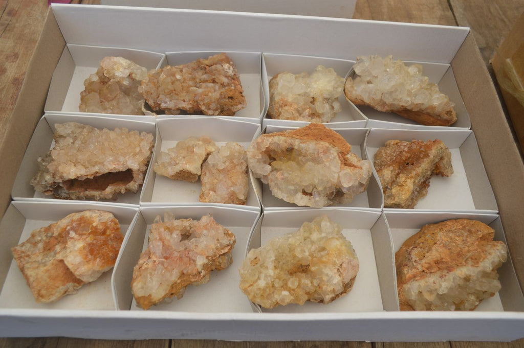 Natural Limonite Quartz Clusters x 13 From Mwinilunga, Zambia - Toprock Gemstones and Minerals 