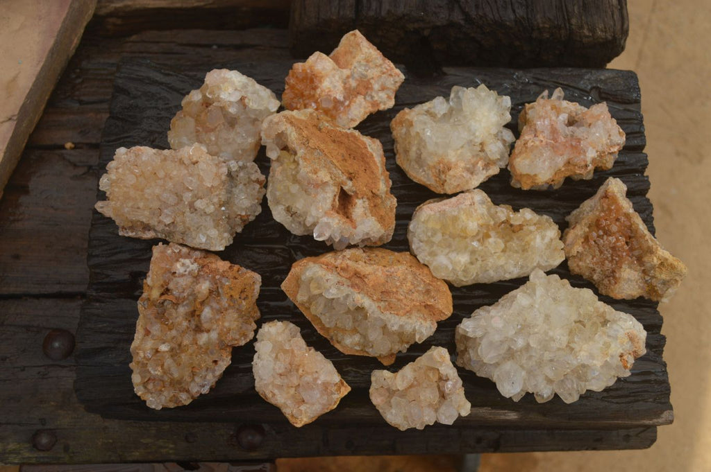 Natural Limonite Quartz Clusters x 13 From Mwinilunga, Zambia - Toprock Gemstones and Minerals 