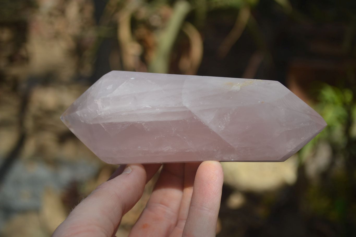 Polished Rose Quartz Points x 3 From Madagascar - Toprock Gemstones and Minerals 