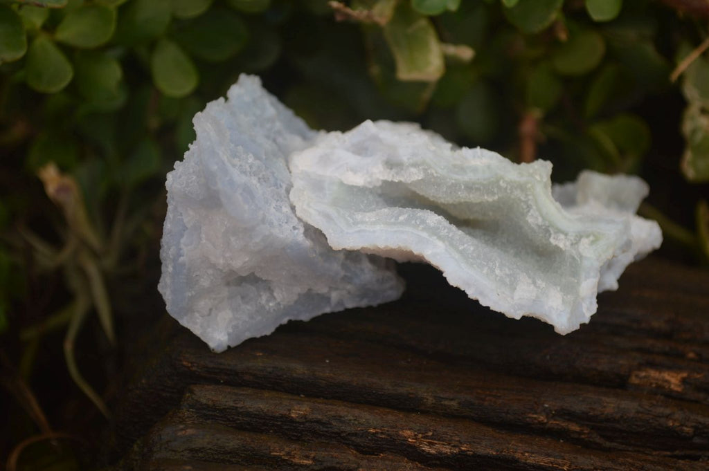 Natural Etched Blue Chalcedony Specimens x 12 From Nsanje, Malawi - Toprock Gemstones and Minerals 