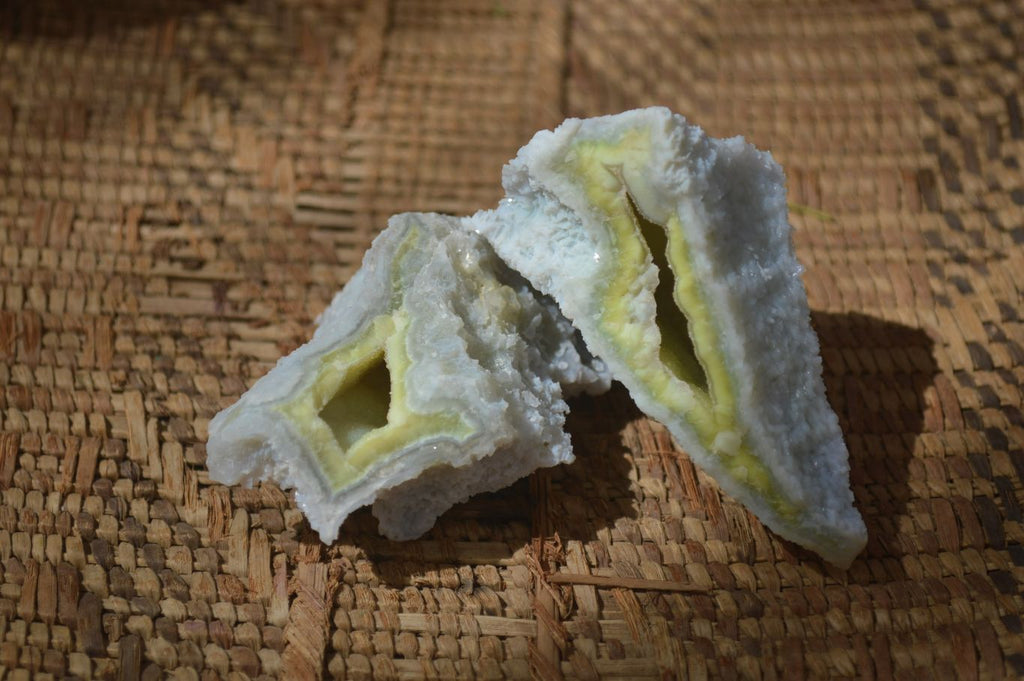 Natural Etched Blue Chalcedony Specimens x 12 From Nsanje, Malawi - Toprock Gemstones and Minerals 