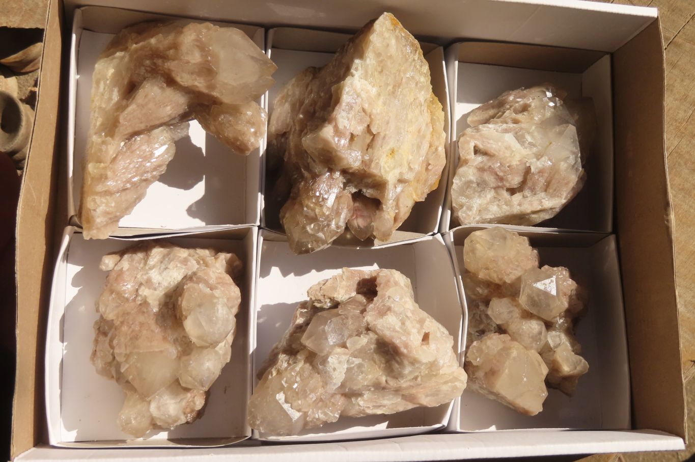 Natural Smokey Quartz Clusters x 6 From Luena, Congo - Toprock Gemstones and Minerals 