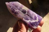 Polished Chevron Amethyst Crystals x 3 From Zambia - Toprock Gemstones and Minerals 