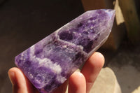 Polished Chevron Amethyst Crystals x 3 From Zambia - Toprock Gemstones and Minerals 