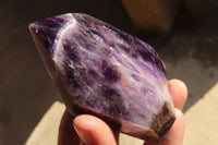 Polished Chevron Amethyst Crystals x 3 From Zambia - Toprock Gemstones and Minerals 