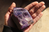 Polished Chevron Amethyst Crystals x 3 From Zambia - Toprock Gemstones and Minerals 